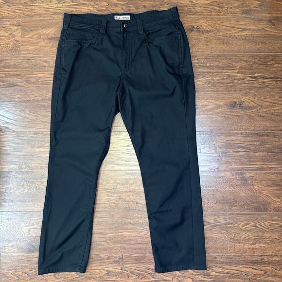 5.11 Tactical Black Stretch Pants Mens 36x30 Mid Rise Slim Fit Utility Workwear - Picture 5 of 7
